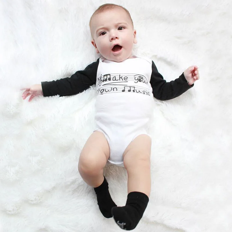 Белый Детский боди с длинными рукавами 2018 забавная Одежда для новорожденных