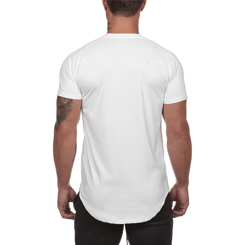 Brand Mesh Gym T Shirt Solid Sports Men Short Sleeve Rashgard Running Tshirt Workout Training Bodybuilding Fitness T-shirt | Спорт и