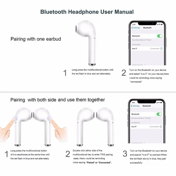 Спортивные наушники Bluetooth 5 0 гарнитура Беспроводные с микрофоном | Электроника