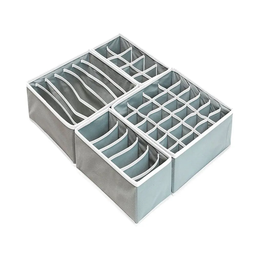 

4Pc/Set Underwear Bra Organizer Storage Box Bags Drawer Closet Organizers Boxes For Underwear Scarfs Socks