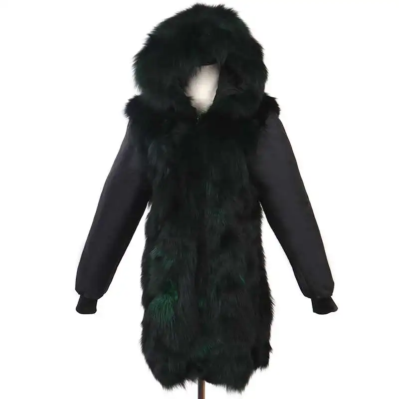 

Inner Liner Does Not Contain Fur Collar Outer Shell Real Fur Coat Winter Jacket Only Fur Fox Raccoon Fur Parka Women Hooded Type