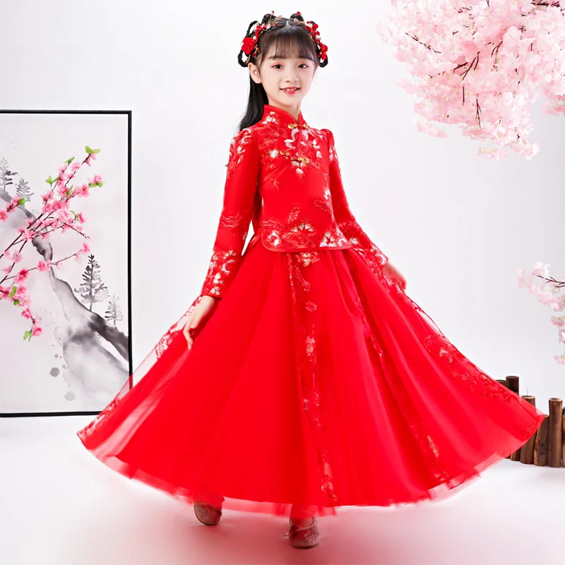 Китайский национальный костюм ханьфу волшебный древний вышитое платье Осень