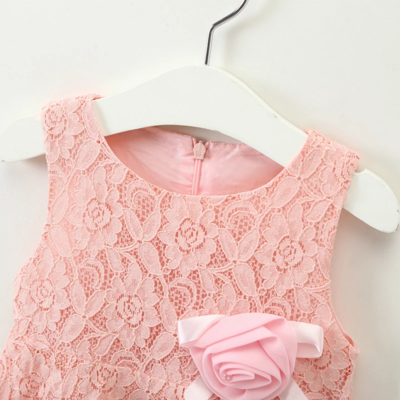 Детская одежда 2020 Новое Детское кружевное Открытое платье принцессы без рукавов