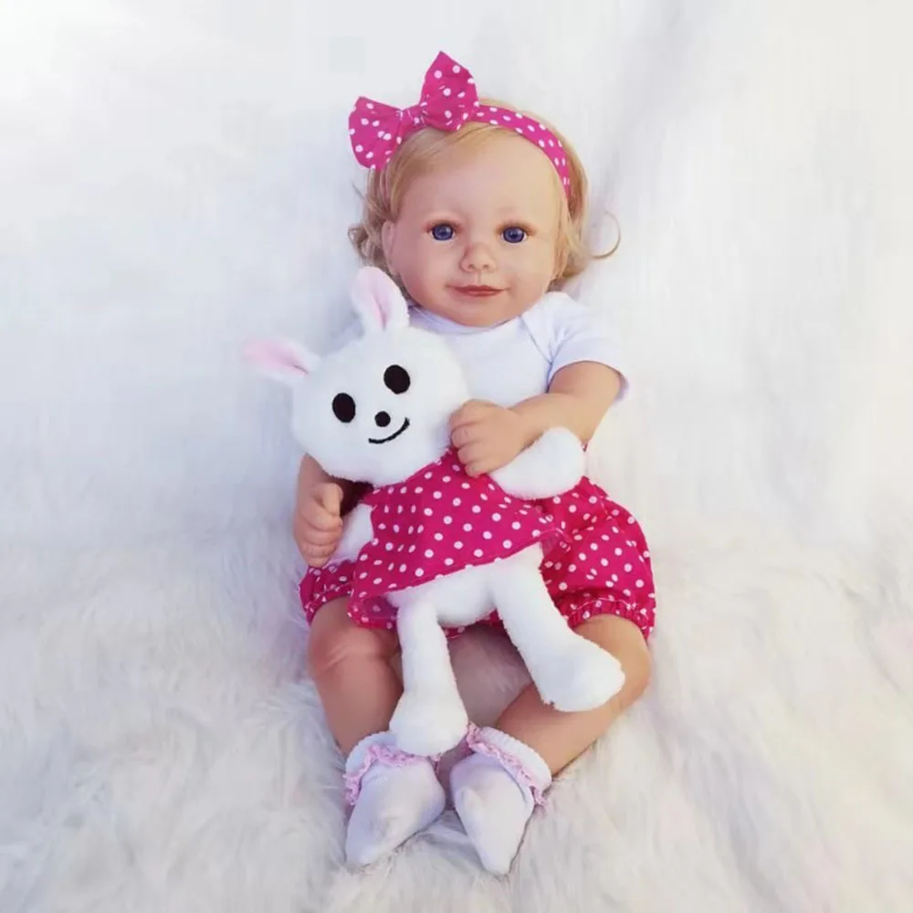 little bunny(red) Кукла Avani «Мелинда» 45 см, куклы для новорожденных, мягкие силиконовые виниловые куклы для новорожденных, реалистичные детские куклы для подарков - Цвет: little bunny(red)