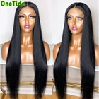 Недорогой парик OneTide, оптовая продажа, бразильский парик с прямыми косточками, парик с застежкой 4x4, предварительно выщипанный парик из человеческих волос для женщин