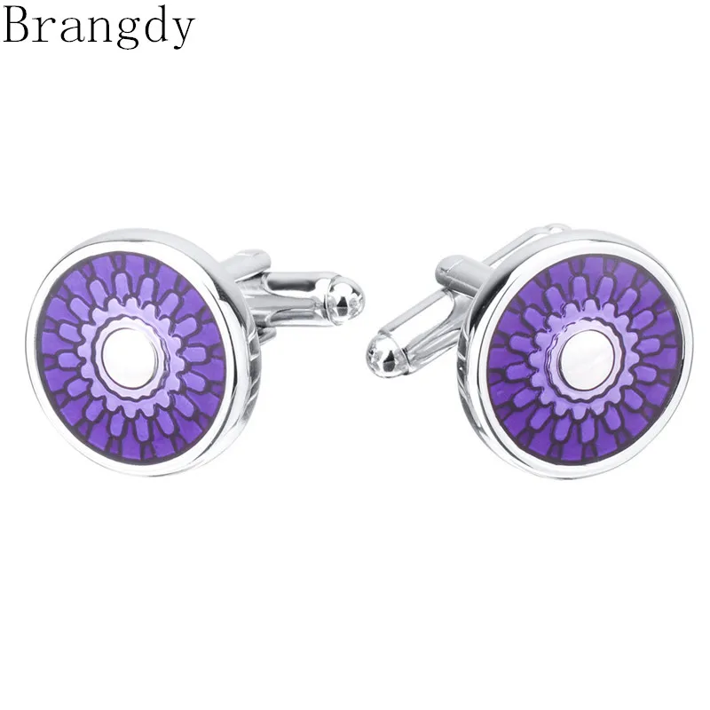 Мужские Запонки роскошные изысканные фиолетовые эмалевые запонки французские
