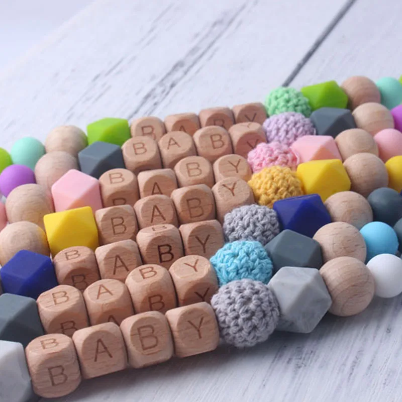 

Новинка, детская деревянная силиконовая цепочка ручной работы с зажимом для соски-пустышки, буковая цепочка для прорезывателя, цепочка для соски-пустышки
