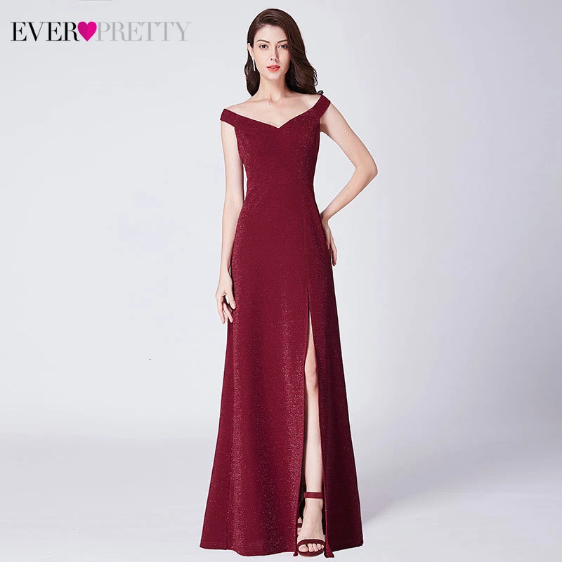 Простые платья для выпускного вечера Ever Pretty EP07415 А-силуэт v-образный вырез безрукавный с Боковым Разрезом Элегантные Длинные Вечерние Платья Vestidos Largos