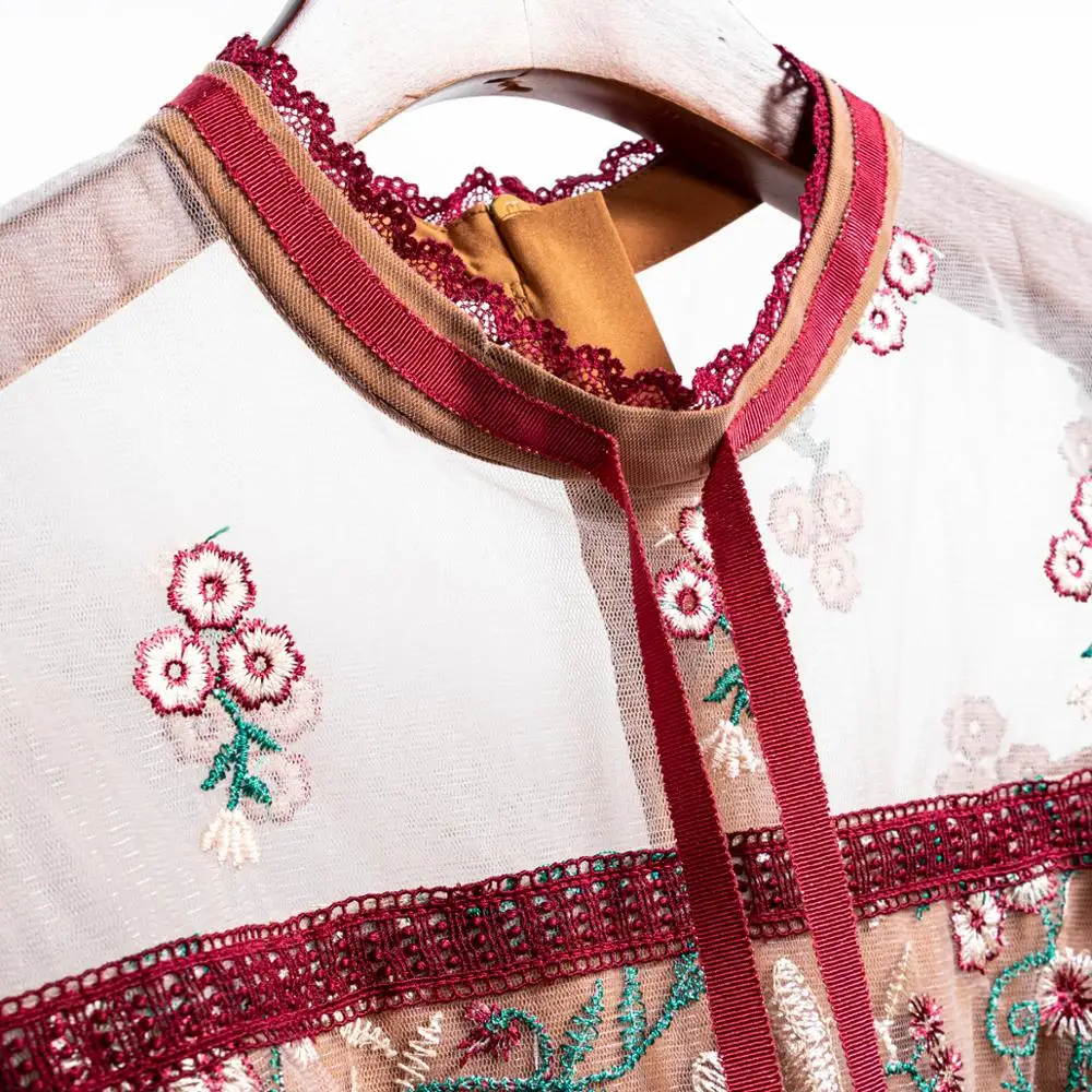 Женское Сетчатое кружевное платье дизайнерское винтажное праздничное миди с