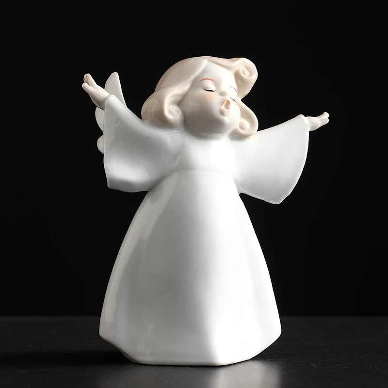 Изысканное изготовленное вручную фарфоровый ангел фигурки с изящным кукольным