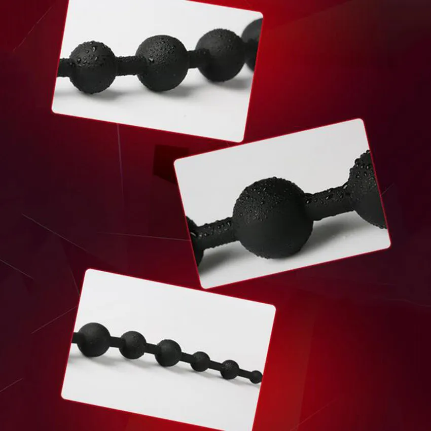 Анальная пробка большого размера с черным анальным шариком силиконовые Анальные