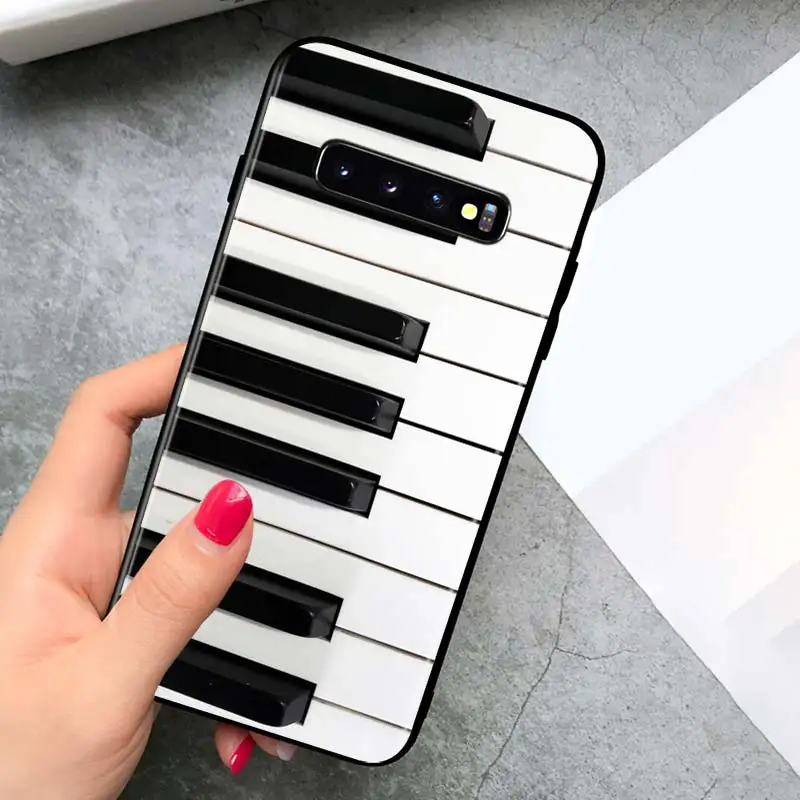 

Piano Guitar Music for Samsung Galaxy S21 Ultra Plus Note 20 10 9 8 S10 S9 S8 S7 S6 Edge Plus Black Phone Case