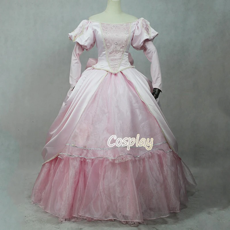 

New Style Top Quality Ariel Princess Pink Cosplay Costume Dress For Halloween Party Costumes Custom-Made