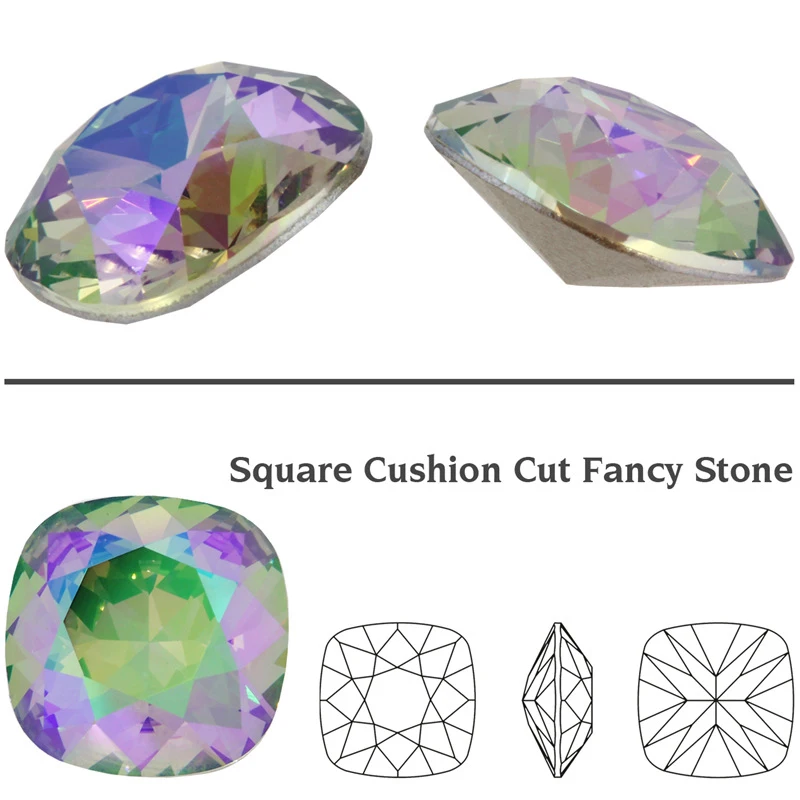 Прозрачный квадратный стеклянный кристалл k9 10 мм граненые острые Стразы