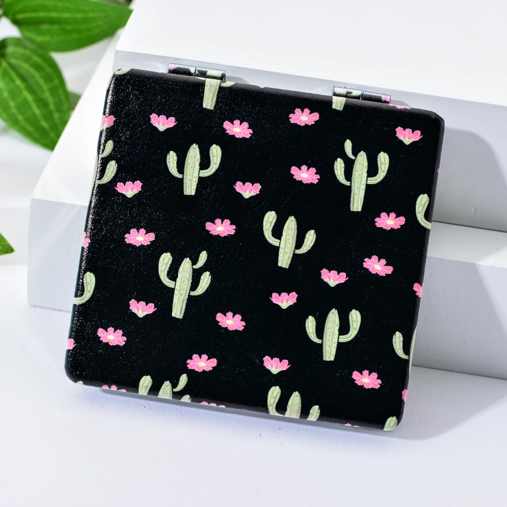 Vicney квадратное двустороннее ручное зеркало для макияжа Косметическое металлическое маленькое свежее натуральное Карманное зеркальце компактное складное портативное косметическое средство
