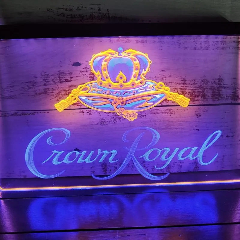 

SS063 Crown Royal Derby Whiskey NR beer Bar Dual Color LED Neon Sign