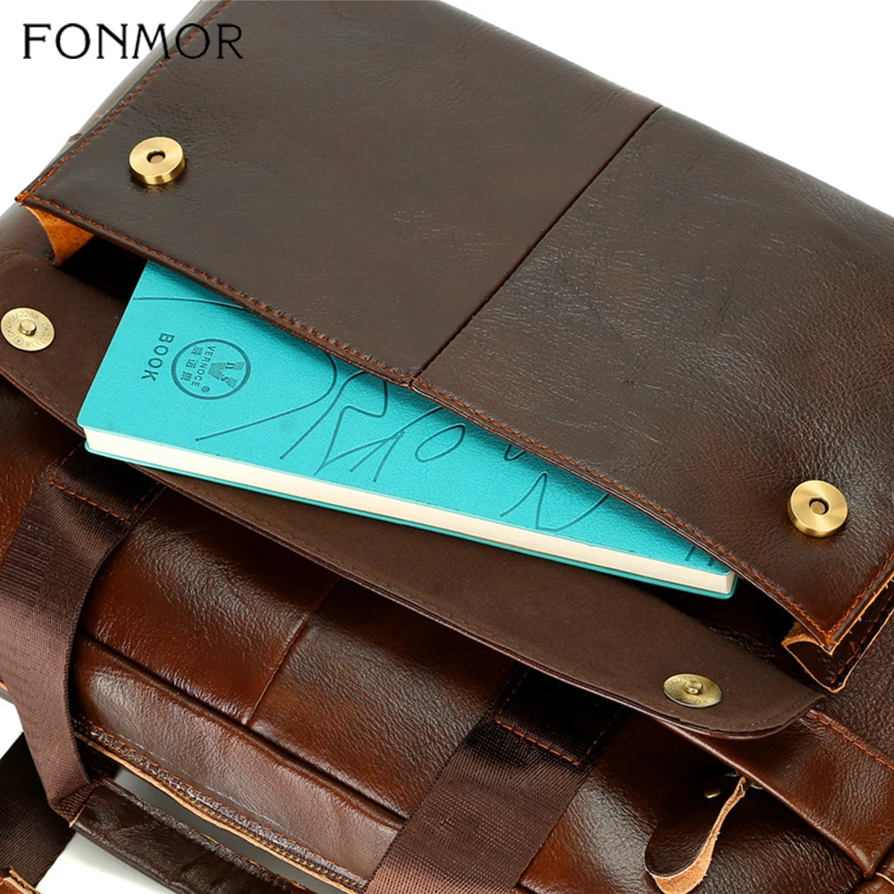 Fonmor мужской портфель сумка для ноутбука через плечо сумки коричневые дорожные из