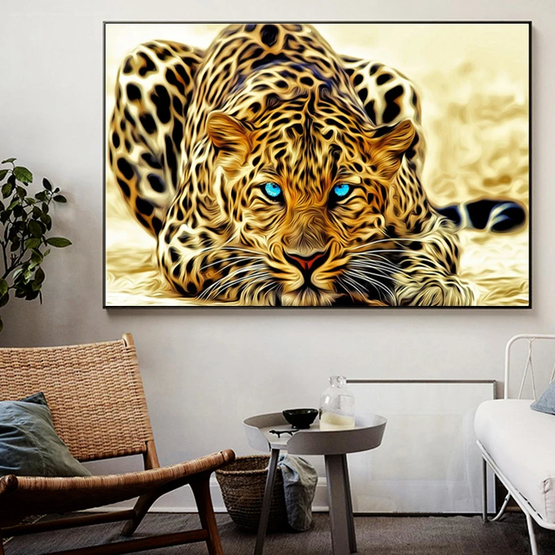 

Golden Cheetah Posters And Prints Modern Animals Decorative Wall Pictures Leopard Canvas Paintings For Living Room Cuadros Decor