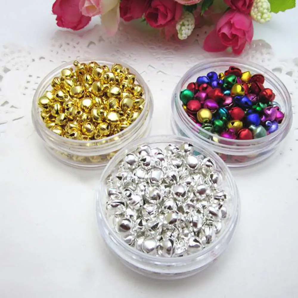 Маленькие алюминиевые колокольчики для украшения рождественской елки смешанные