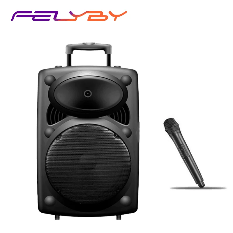 Портативный динамик FELYBY на тележке 12 дюймов 350 Вт мощный уличный bluetooth с