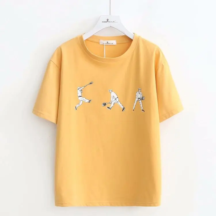 

2020 T-Shirt Women Short Sleeves Shirt 100% Cotton Awesome Femme Summer Top