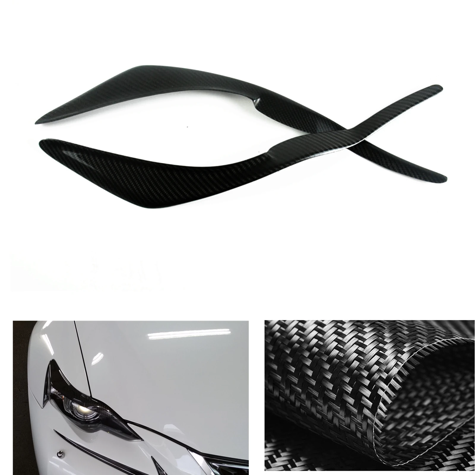 

For Lexus IS300 250 IS200T 2017-2019 Front Head Light Cover Lamp Trim Carbon Fiber Headlight Eyelid Headlamp Eyebrow Lid Brow