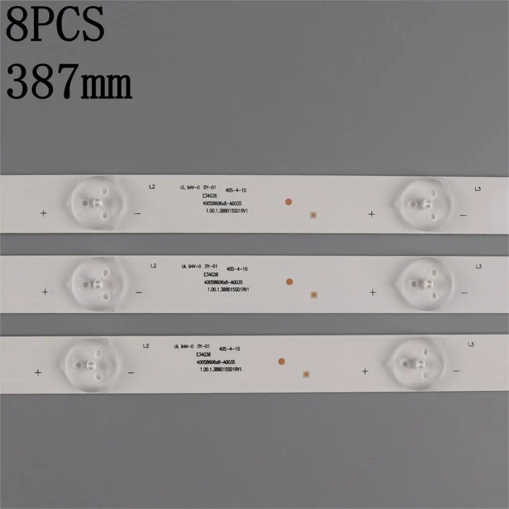 New 40 PCS/lot 5LED 387mm LED backlight strip for Philco PH40R86 400S8605X8-B0040 E34036 40S-4-10 1.00.1.388015S01R V1