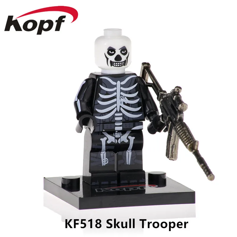 KF518 Without Box Одиночная строительных блоков с металлическим оружейным стрелком игра небо лиса выгорание Белый Костюм Фигурки для детей Коллекция игрушек KF671 - Color: KF518 Without Box