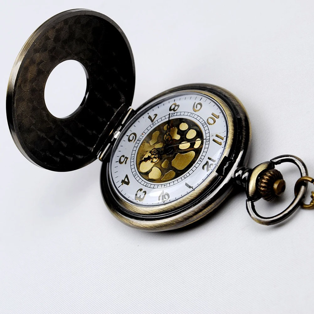 Classical Large Gold Face Roman Pocket Watch Stylish Scale Bronze | Наручные часы