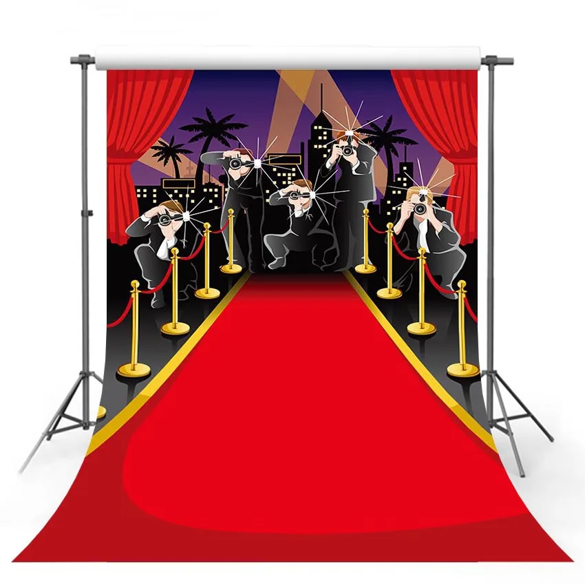 Фон для фотосъемки с изображением звезды красной ковровой дорожки и