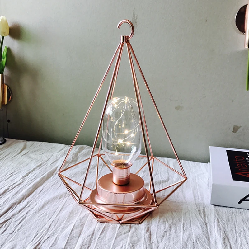Iron House Shape Table Lamp Wrought Candlestick Night Light Minimalist Explosion Ins Gift Style Reading | Лампы и освещение