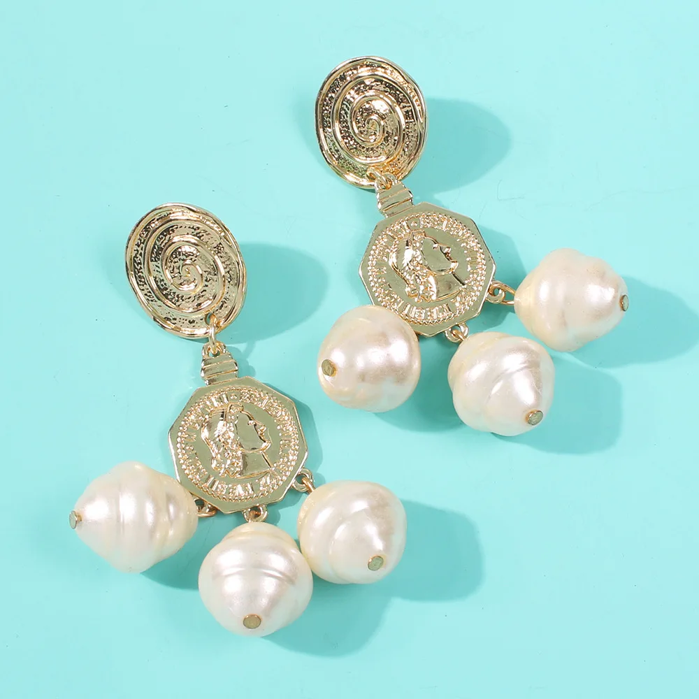 Серьги подвески Jouval женские в этническом стиле модные крупные резные Висячие