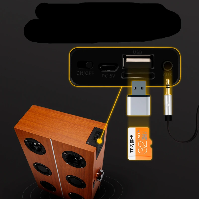 Мобильный Bluetooth динамик беспроводной деревянные вставные КАРТЫ портативный звук