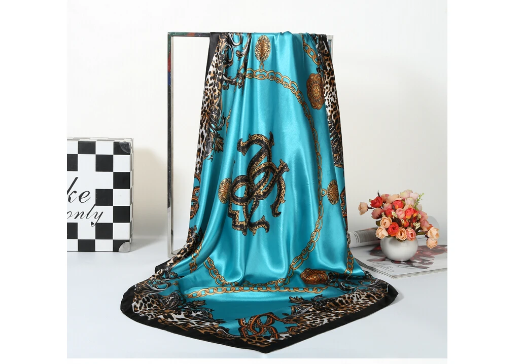Silk Scarves Women Foulard 90*90cm Square Head Hijab Scarf Ladies chiffon Shawl wrap muffler pareo Bandanna female |