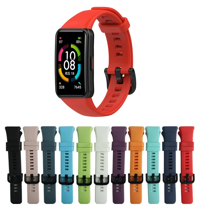 

Replacement Sport Silicone Watch Band Wrist Strap Adjustable Watchbands for Huawei Honor Band 6 Smart Watch Accessories
