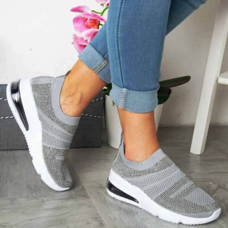 

Summer Women's Sneakers Soft Bottom Vulcanized Shoes Rhinestone Decoration Women Mesh Breathable Casual Shoes Light Deodorant