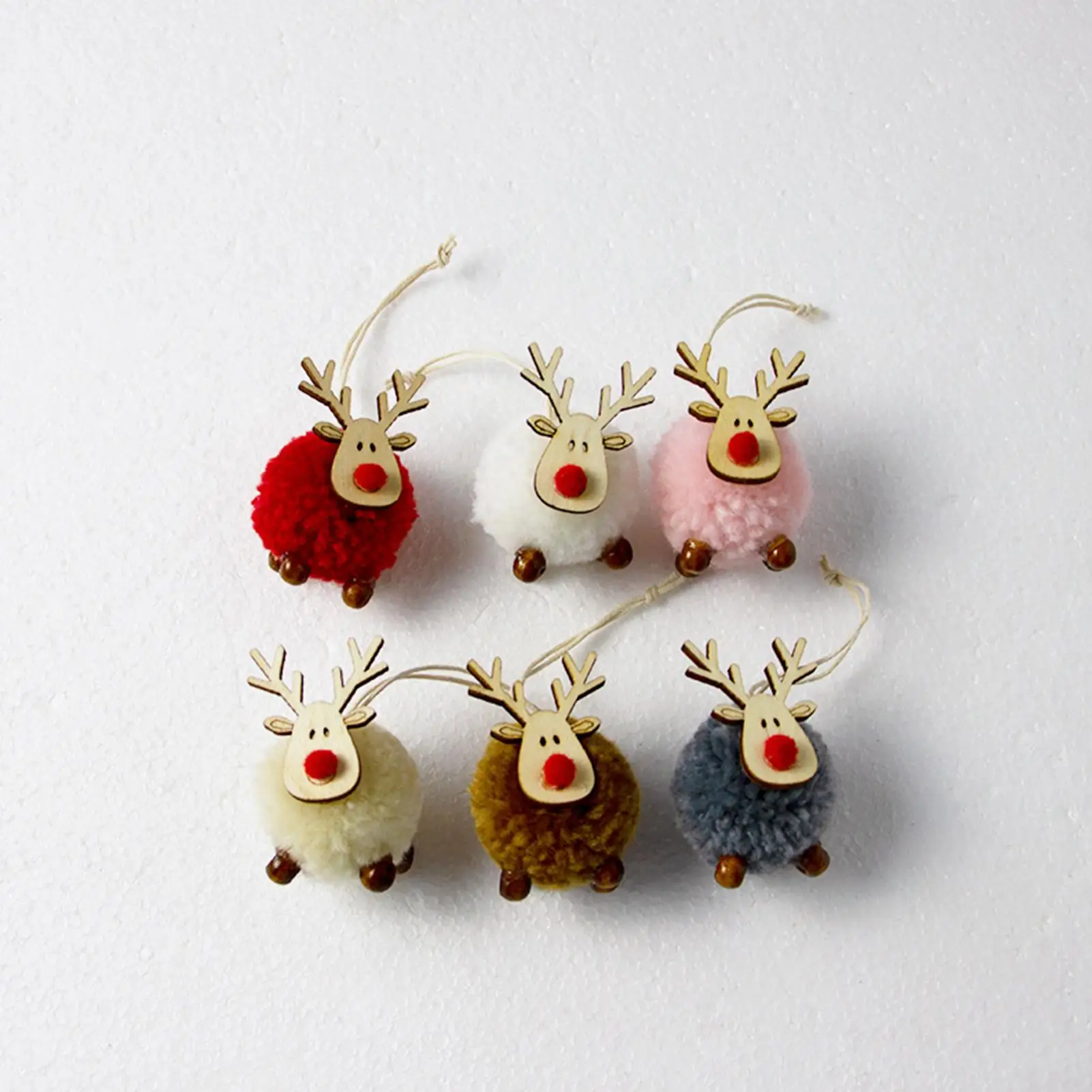 

Cute Felt Wooden Elk Christmas Tree Hanging Pendant Craft Ornament Home Decor