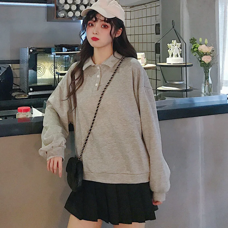 Женский пуловер с длинным рукавом Kawaii повседневный Толстый Пуловер отложным