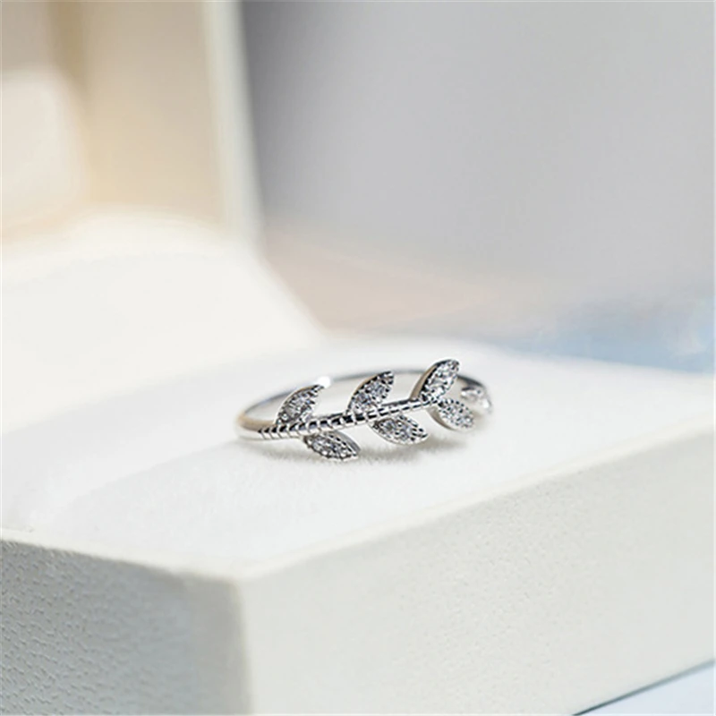 Серебряное кольцо с цветком в форме листа свадебные кольца из циркона для женщин
