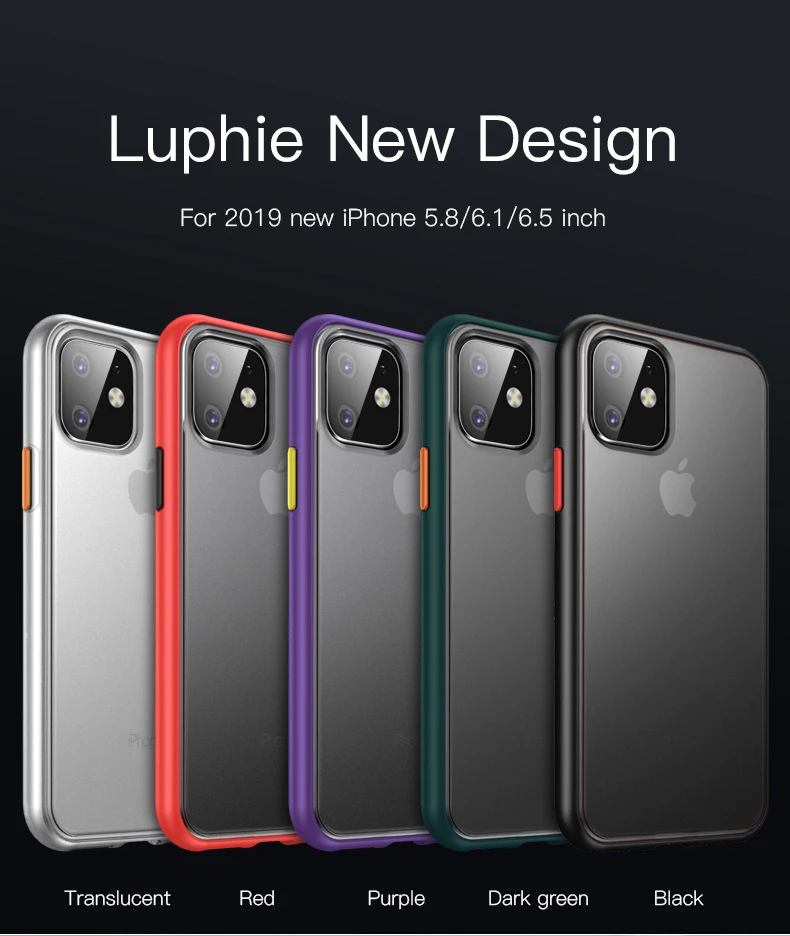 Роскошный Матовый чехол LUPHIE для iPhone 11 Pro Max, противоударный чехол для, iPhone 11, 5,8, 6,1, 6,5 дюймов, чехол s Coque Funda