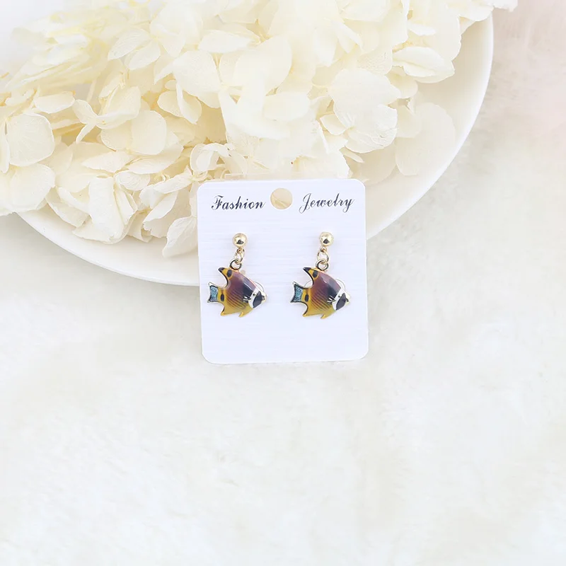 Новые модные креативные тропические серьги рыбки Мультяшные эмалевые