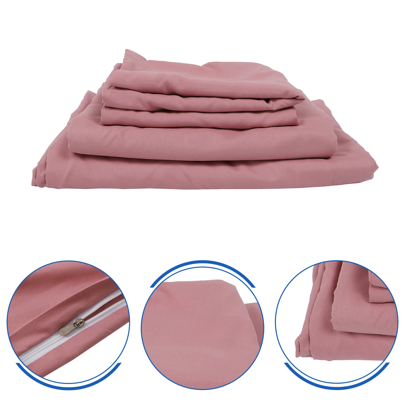 

1 Set Four-piece Bed Linings Pure Polyester Pillow Cover Practical Plain Sheet