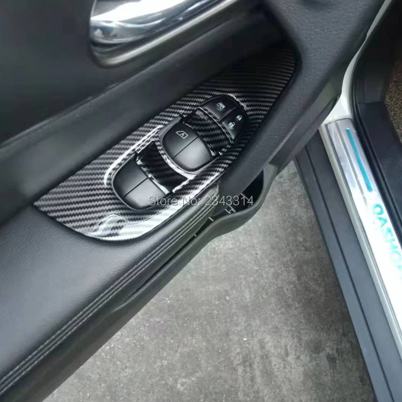 Для Nissan Qashqai J11 до ABS углеродное волокно для панели управления окон стекло подъемный переключатель Крышка отделка автомобиля-Стайлинг Аксессуары
