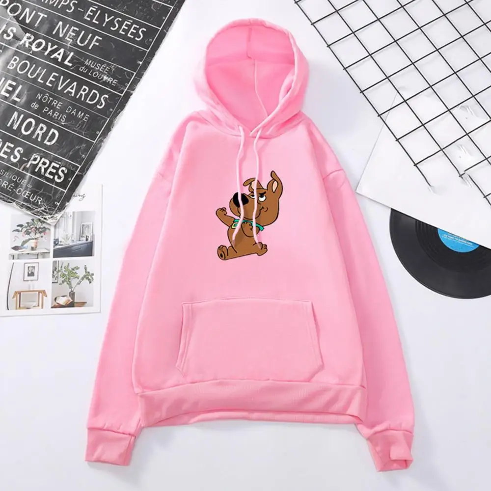40%HOTAutumn Women Cartoon Puppy Print Loose Hooded Sweatshirt Long Sleeve Hoodie