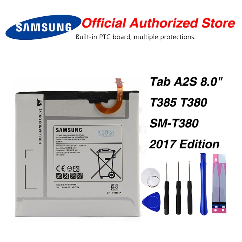Оригинальный аккумулятор для Samsung Galaxy Tab A2S 8 0 T385 T380 EB BT367ABE 2017 Edition 5000