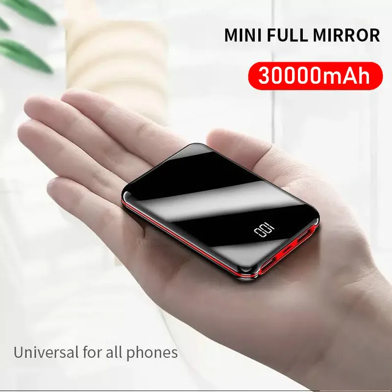 Портативный 30000 мАч Внешний аккумулятор для смартфона мини внешний Pover Bank