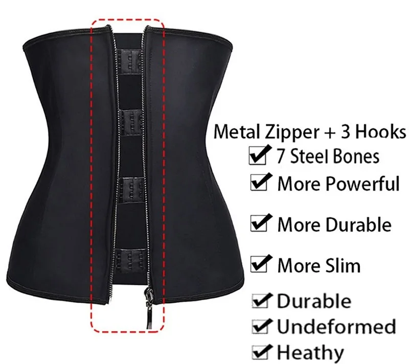 5XL6XL латексный тренировочный корсет на молнии для коррекции фигуры под грудью