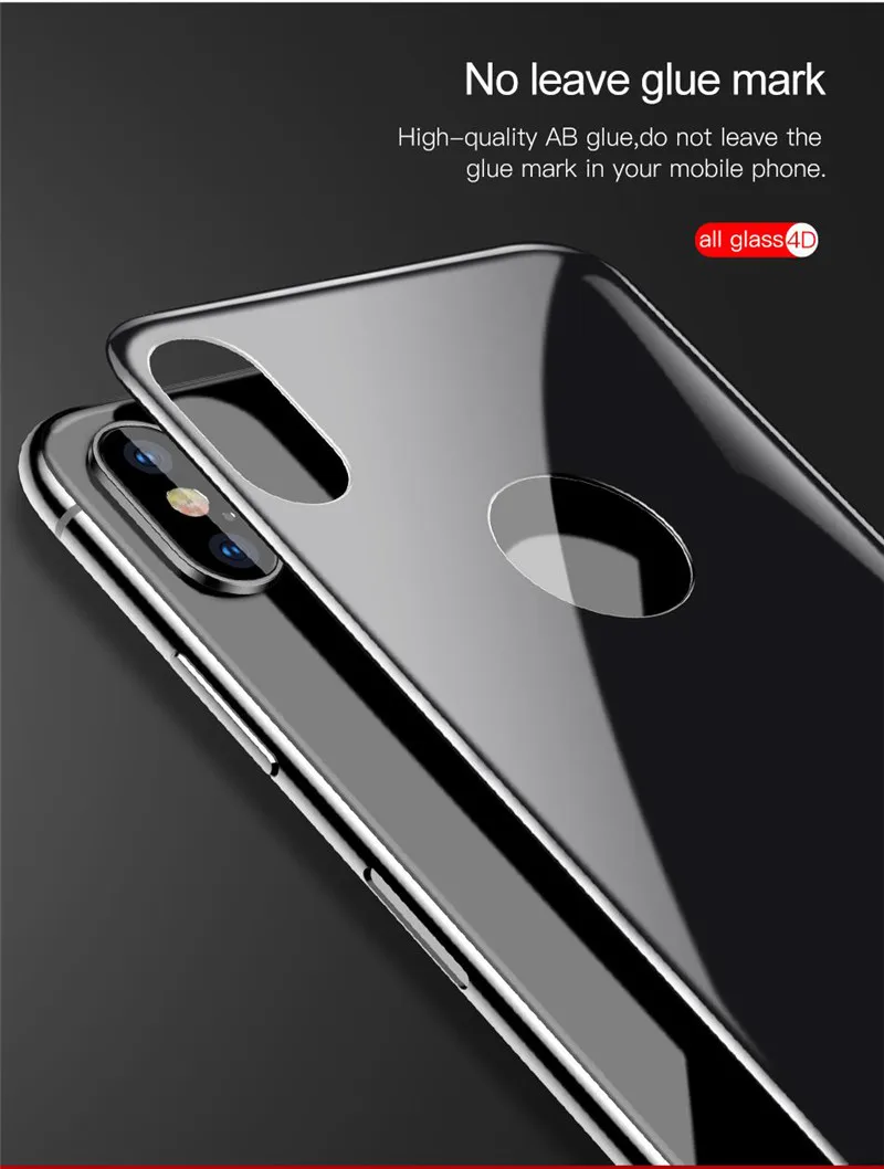 9H полное покрытие защитная задняя пленка стекло для iPhone X XS MAX XR защита экрана на задней панели для iPhone X 8 7 6S Plus стекло