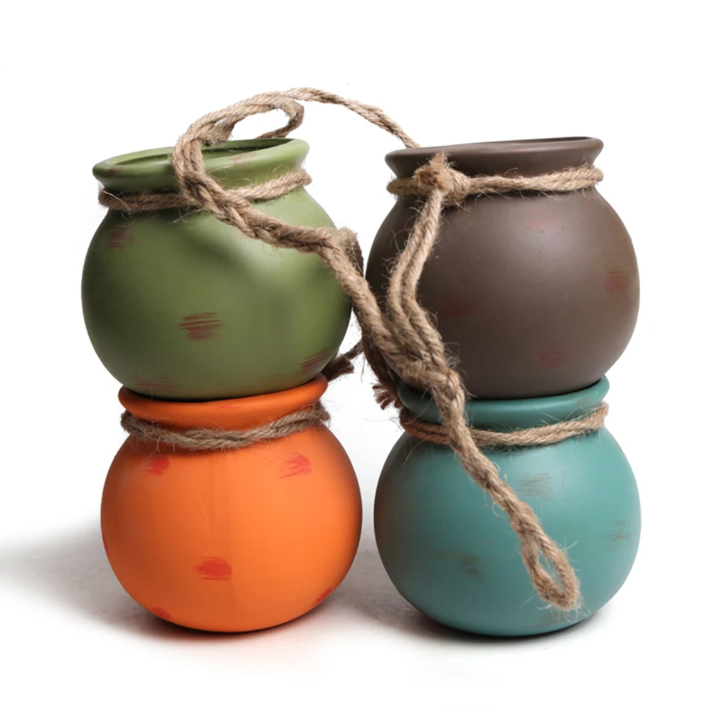 4 шт. настенная Керамика цветочный горшок висящий для суккулентных растений