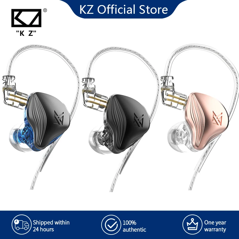 KZ ZEX 1 אלקטרוסטטי 1 דינמי בצג אוזן אטמי אוזניים להסרה כבל אוזניות Noice מבטל ספורט משחק אוזניות